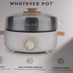 Roma Whatever Pot - Stainless Steel and White
